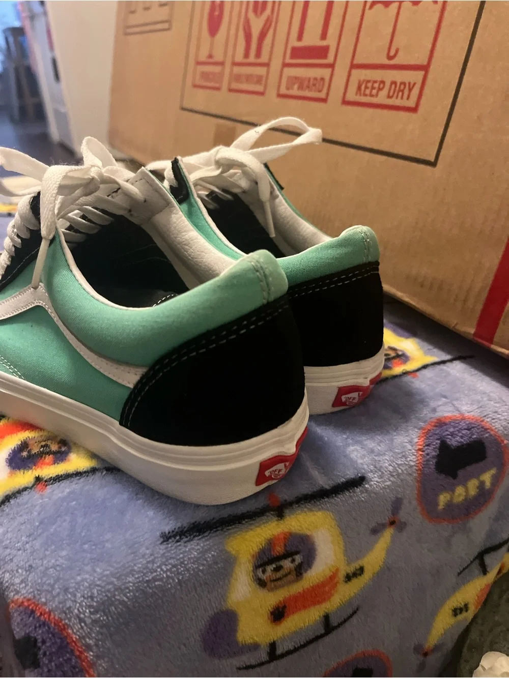 Vans Old Skool Mint and Black Canvas Sneakers